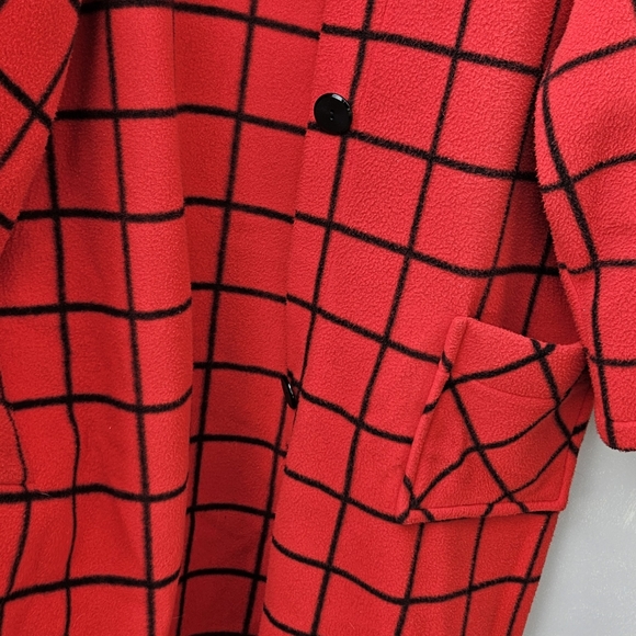 Vintage Embellish Red and Black window pane Coat. - Picture 5 of 6